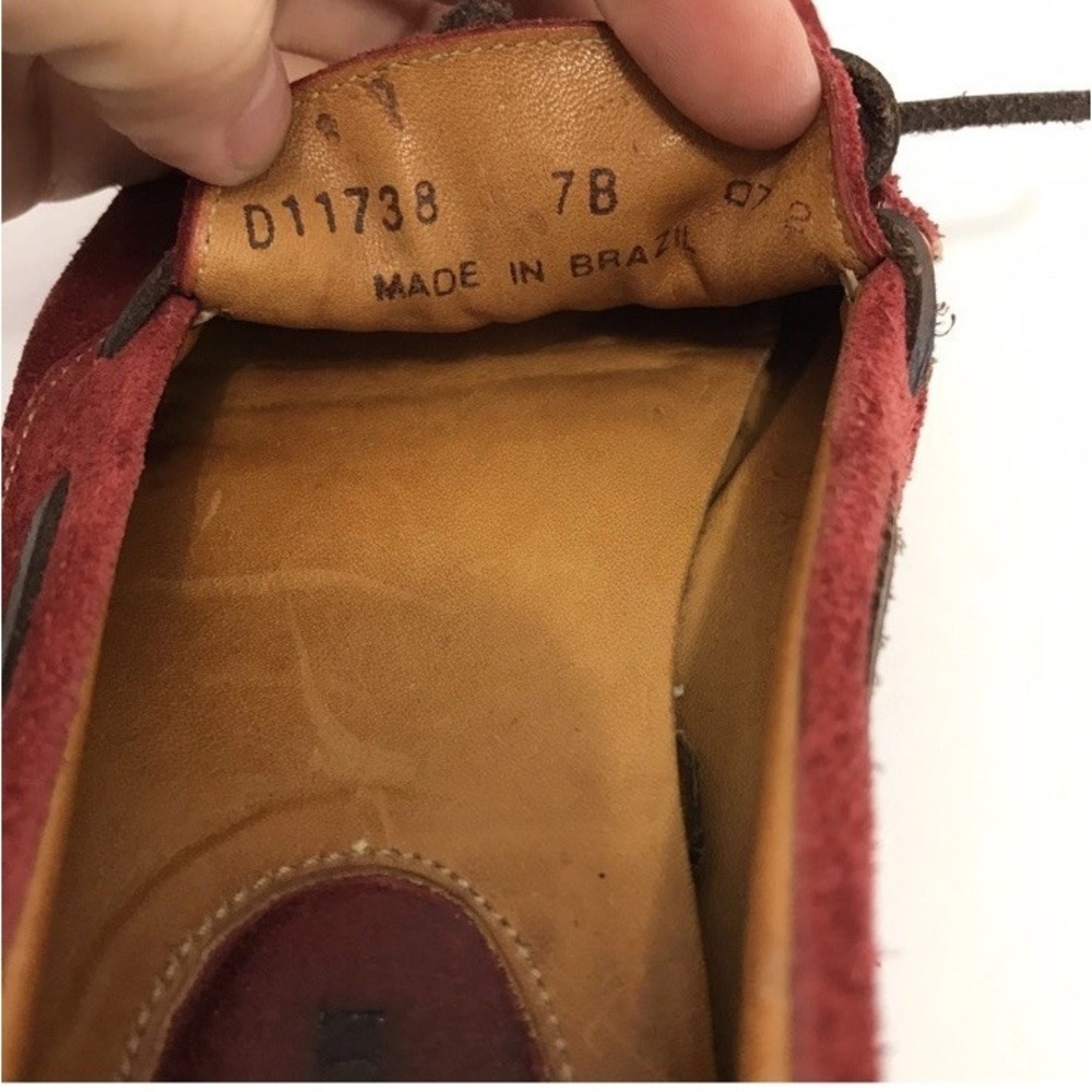 Cole Haan Womens Suede Leather Loafers Driving Shoes Red sz 7 - Picture 7 of 9